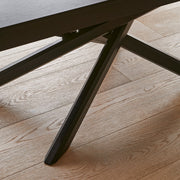 Amelia Black Dining Table Set - 6 Seater - Freya Fern Green Dining Chairs - Black Legs