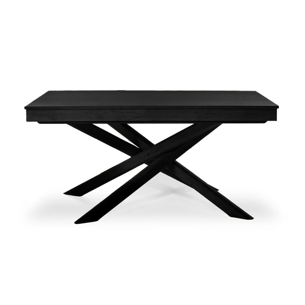 Amelia Black Dining Table Set - 6 Seater - Bella Light Beige Boucle Dining Chairs - Black Legs