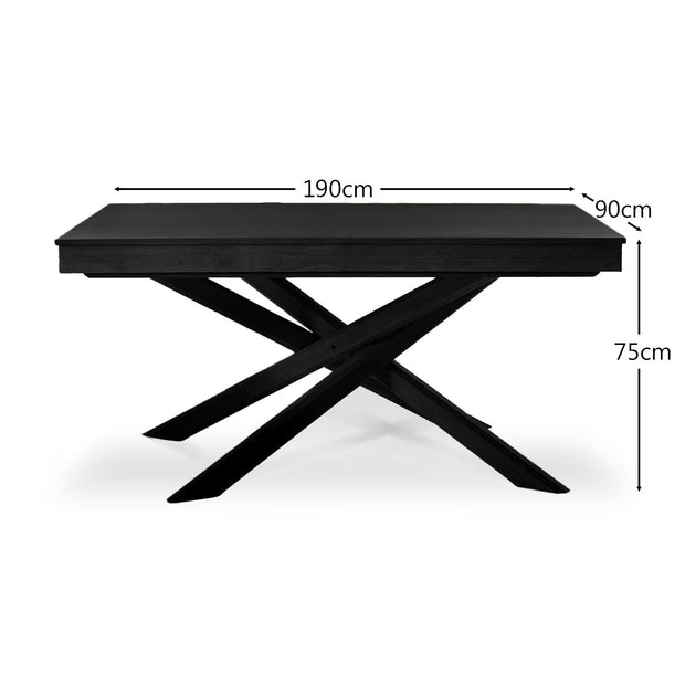Amelia Black Dining Table Set - 6 Seater - Marilyn Boucle Dining Chairs - Black Legs