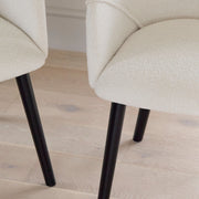 Amelia Black Dining Table Set - 6 Seater - Freya Boucle Carver Chairs - Black Legs
