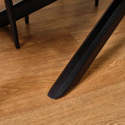 Amelia Black Dining Table Set - 6 Seater - Freya Boucle Carver Chairs - Black Legs