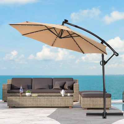 Syala Patio Offset Umbrella Solar Powered LED