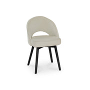Amelia Black Dining Table Set - 6 Seater - Marilyn Boucle Dining Chairs - Black Legs