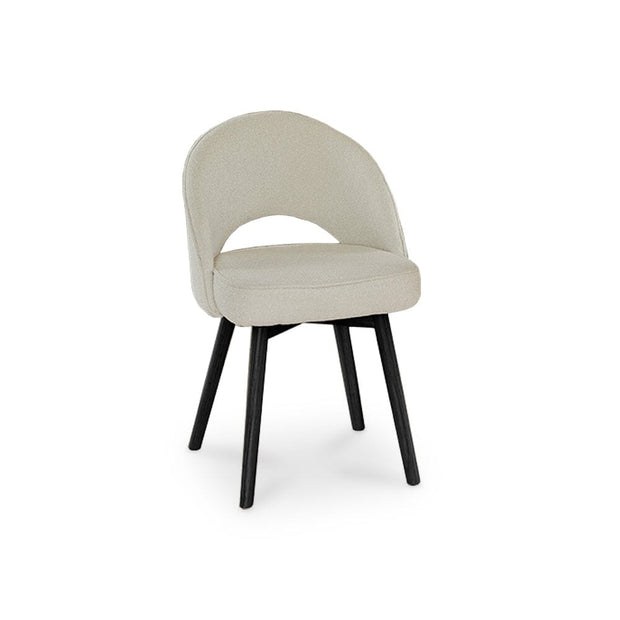 Amelia Black Dining Table Set - 6 Seater - Marilyn Boucle Dining Chairs - Black Legs