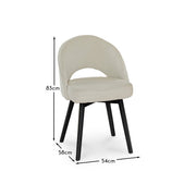 Amelia Black Dining Table Set - 6 Seater - Marilyn Boucle Dining Chairs - Black Legs